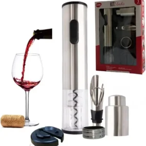 Kit de Acessórios Para Vinho Aço Inox Com Abridor Elétrico 5 Peças - Clink